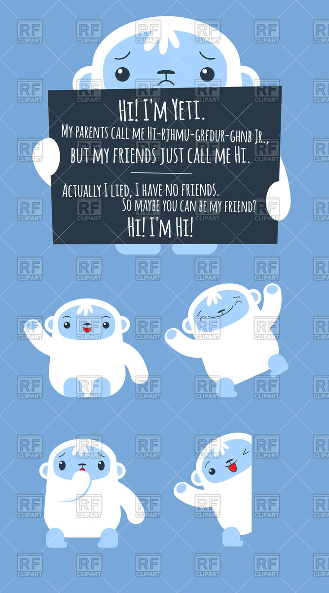 667x1200 Cute Little Yeti Set Yeti Asking For Friendship He Peeks Out