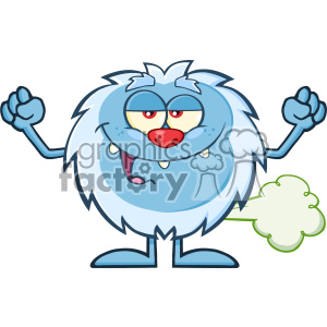 300x300 Smiling Little Yeti Cartoon Mascot Character Farting Vector