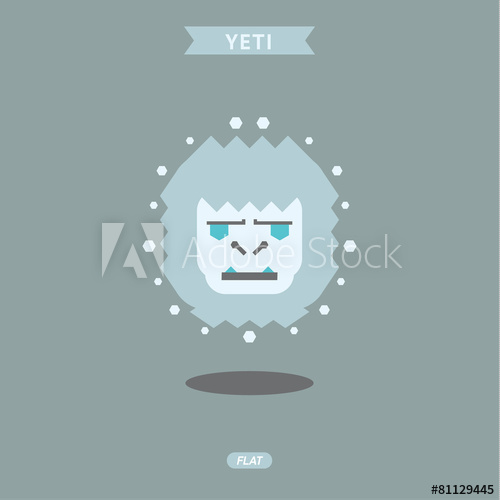 500x500 Yeti, Vector Illustration Graphic, Head, Flat Logo