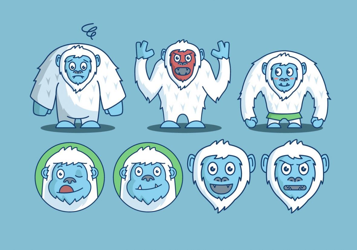 1180x826 Yeti Character Emotion Vector Pack