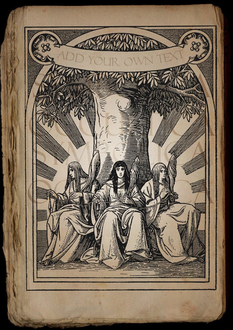794x1124 Norns Yggdrasil Norse Mythology Vintage Book Clip Art Destiny Etsy