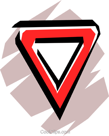 Yield Sign Royalty Free Vector Clip Art Illustration 384x480 Yield Sign Royalty Free Vector Clip Art Illustration