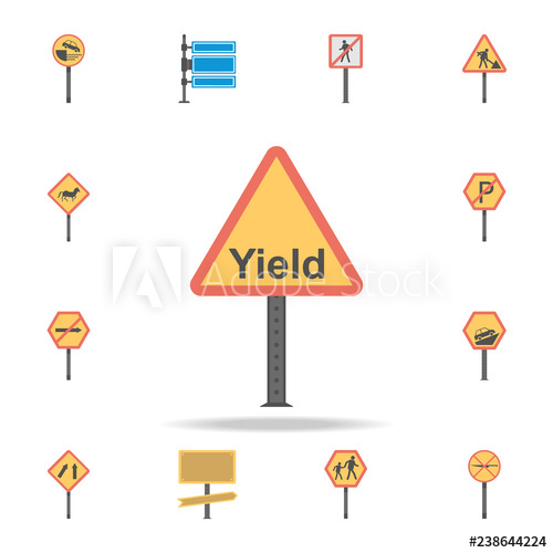 Yield Sign Colored Icon Detailed Set Of Color Road Sign Icons 500x500 Yield Sign Colored Icon Detailed Set Of Color Road Sign Icons