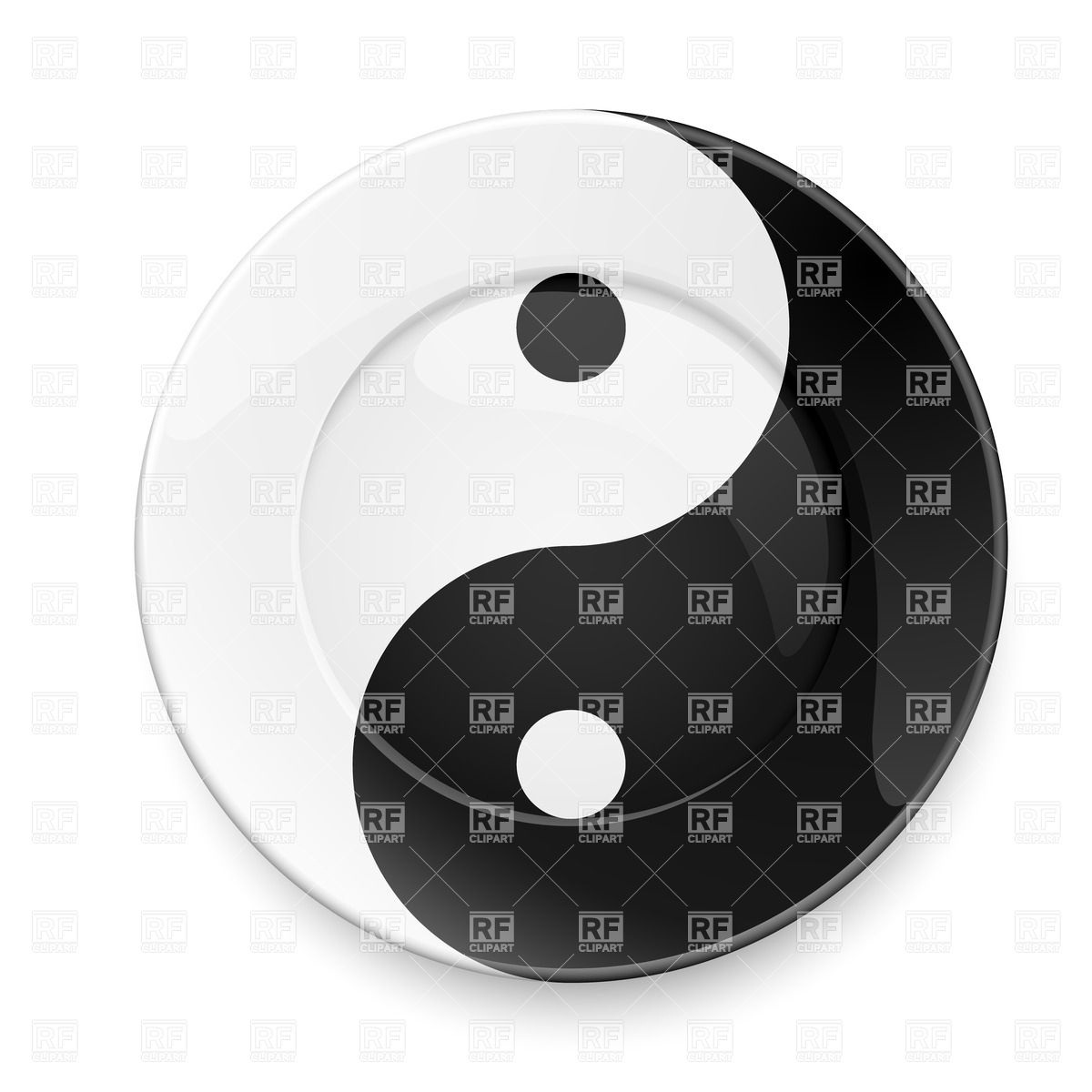 1200x1200 Round Flat Plate With Symbol Of Yin And Yang Vector Image Of Signs