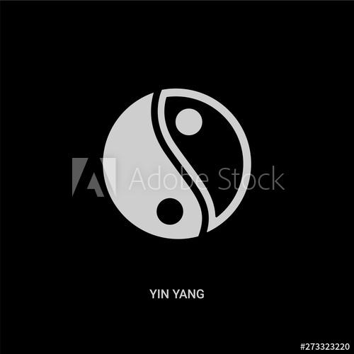 White Yin Yang Vector Icon On Black Background Modern Flat Yin 500x500 White Yin Yang Vector Icon On Black Background Modern Flat Yin