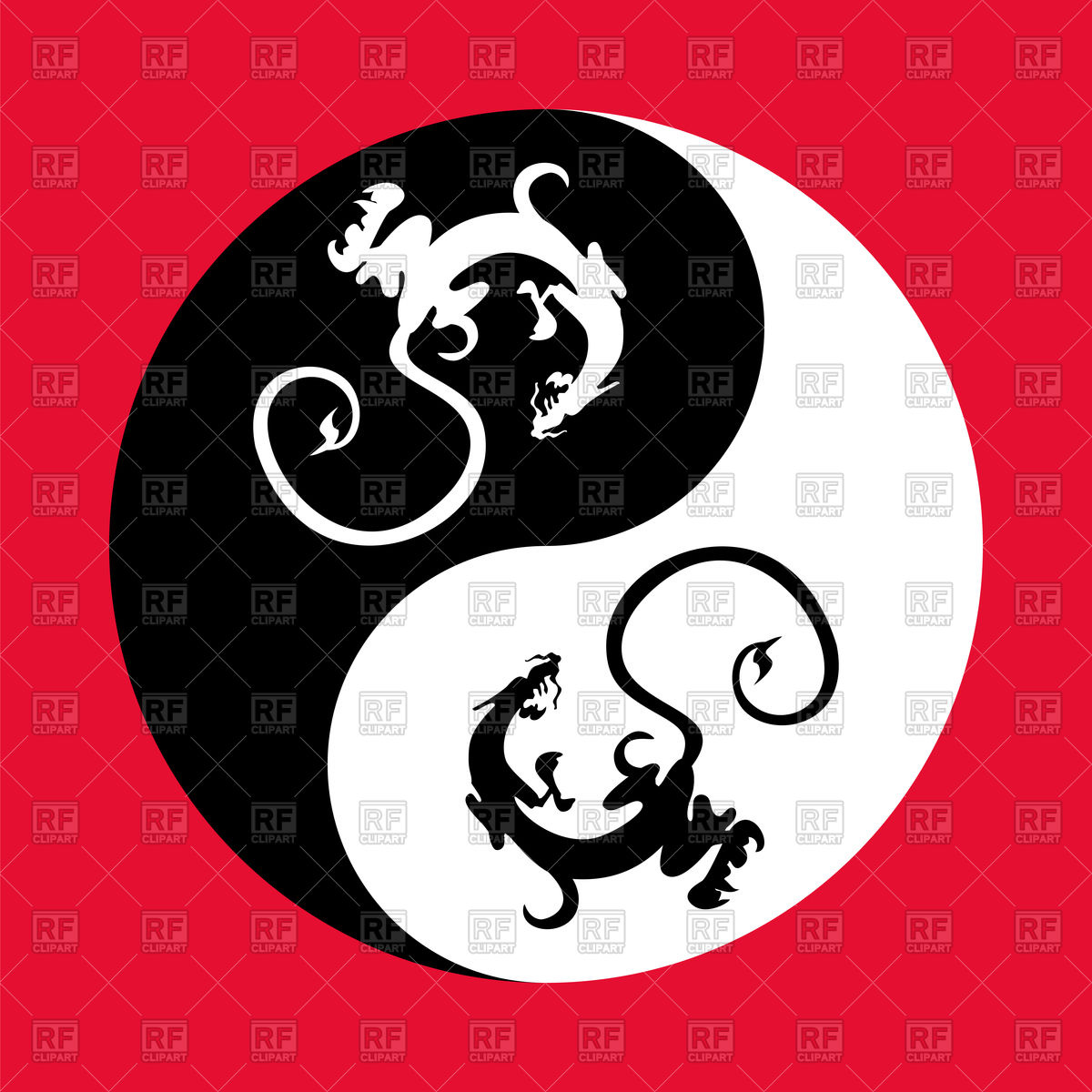 Dragons In The Shape Of The Yin Yang Vector Image Of Signs 1200x1200 Dragons In The Shape Of The Yin Yang Vector Image Of Signs