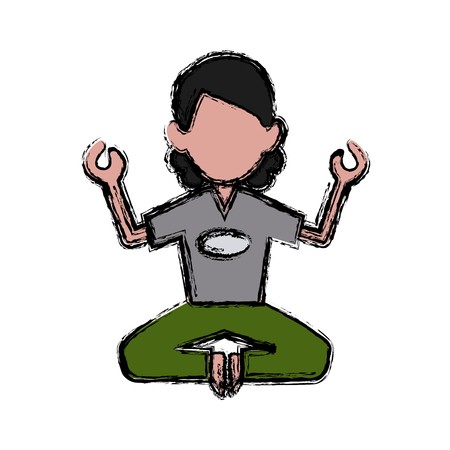 450x450 Woman Doing Yoga Icon Vector Illustration Graphic Design Royalty