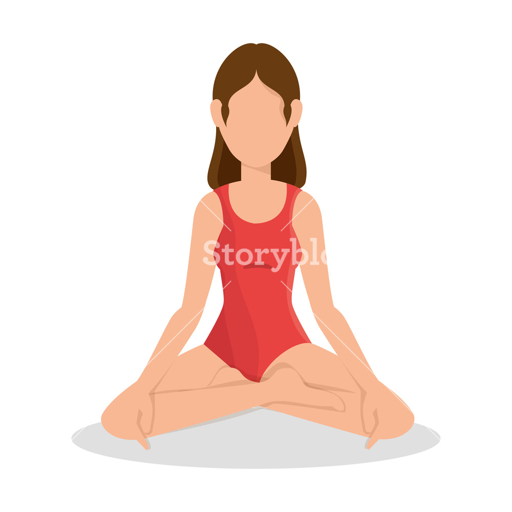 1000x1000 Woman Practicing Yoga Icon Vector Illustration Design Royalty Free
