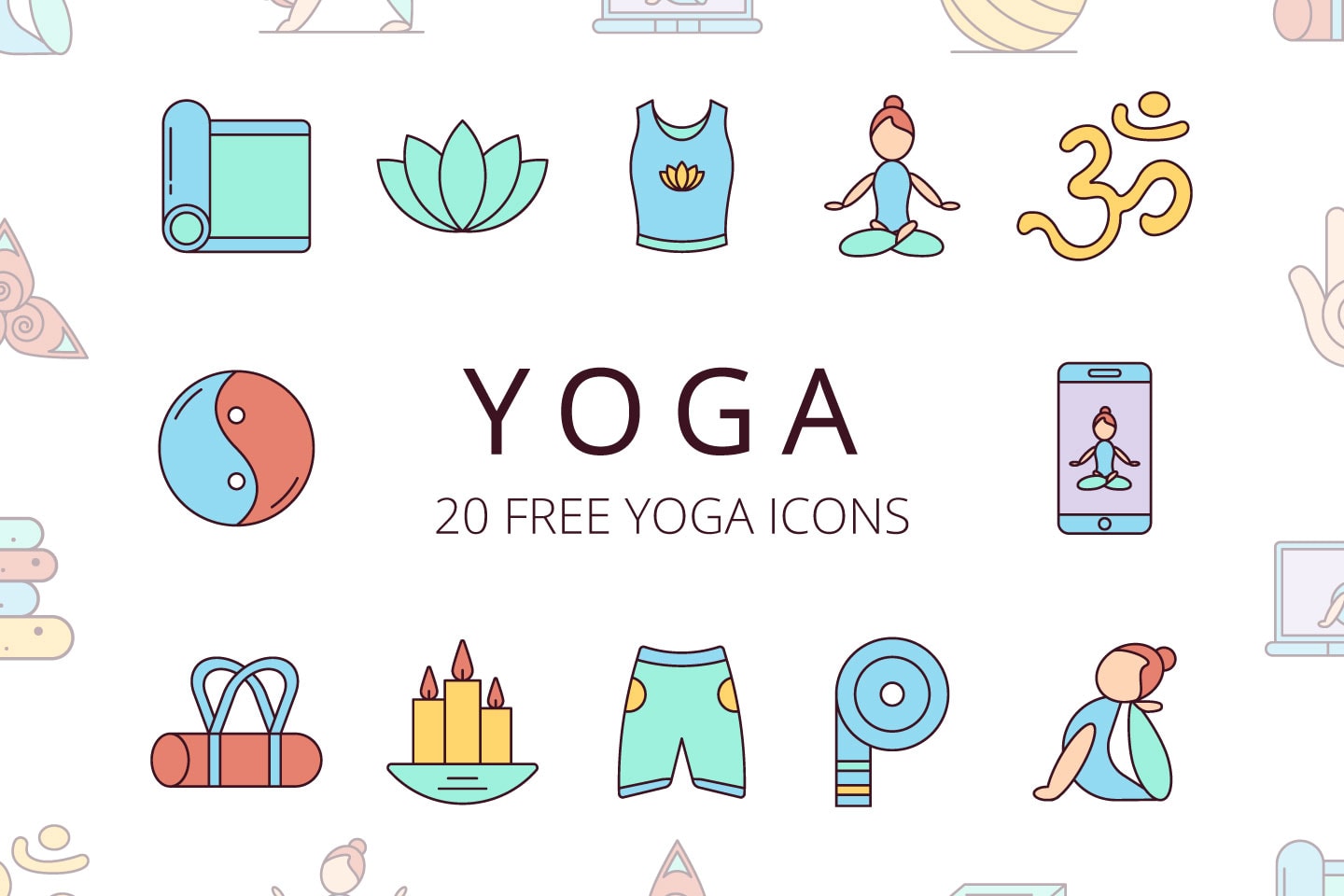 1440x960 Yoga Free Vector Icon Set