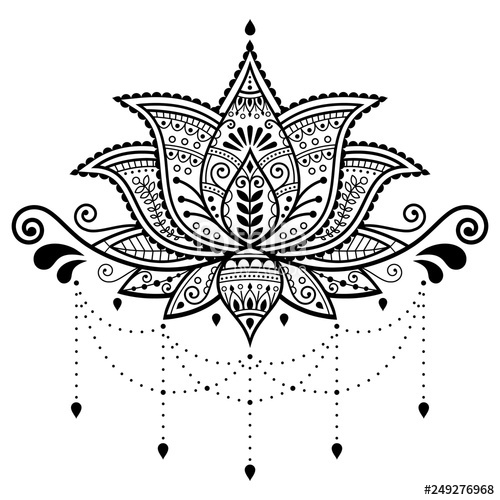 Lotus Flower Vector Design, Indian Ornamental Pattern, Mehndi 500x500 Lotus Flower Vector Design, Indian Ornamental Pattern, Mehndi