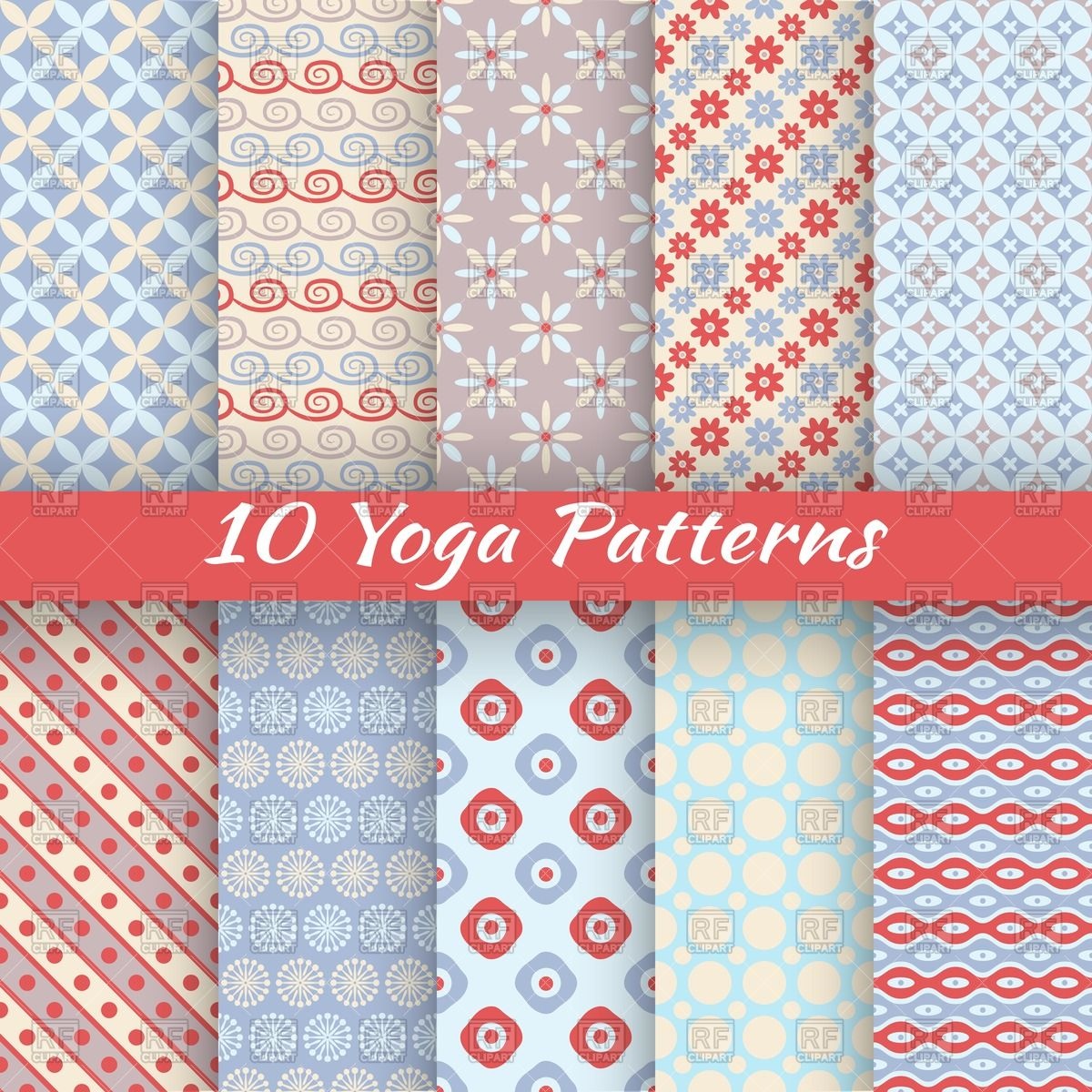 Set Of Seamless Yoga Patterns Vector Image Of Backgrounds 1200x1200 Set Of Seamless Yoga Patterns Vector Image Of Backgrounds