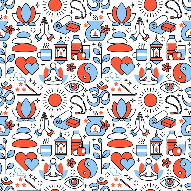 Yoga Icons Square Seamless Pattern Vector Free Download 626x626 Yoga Icons Square Seamless Pattern Vector Free Download