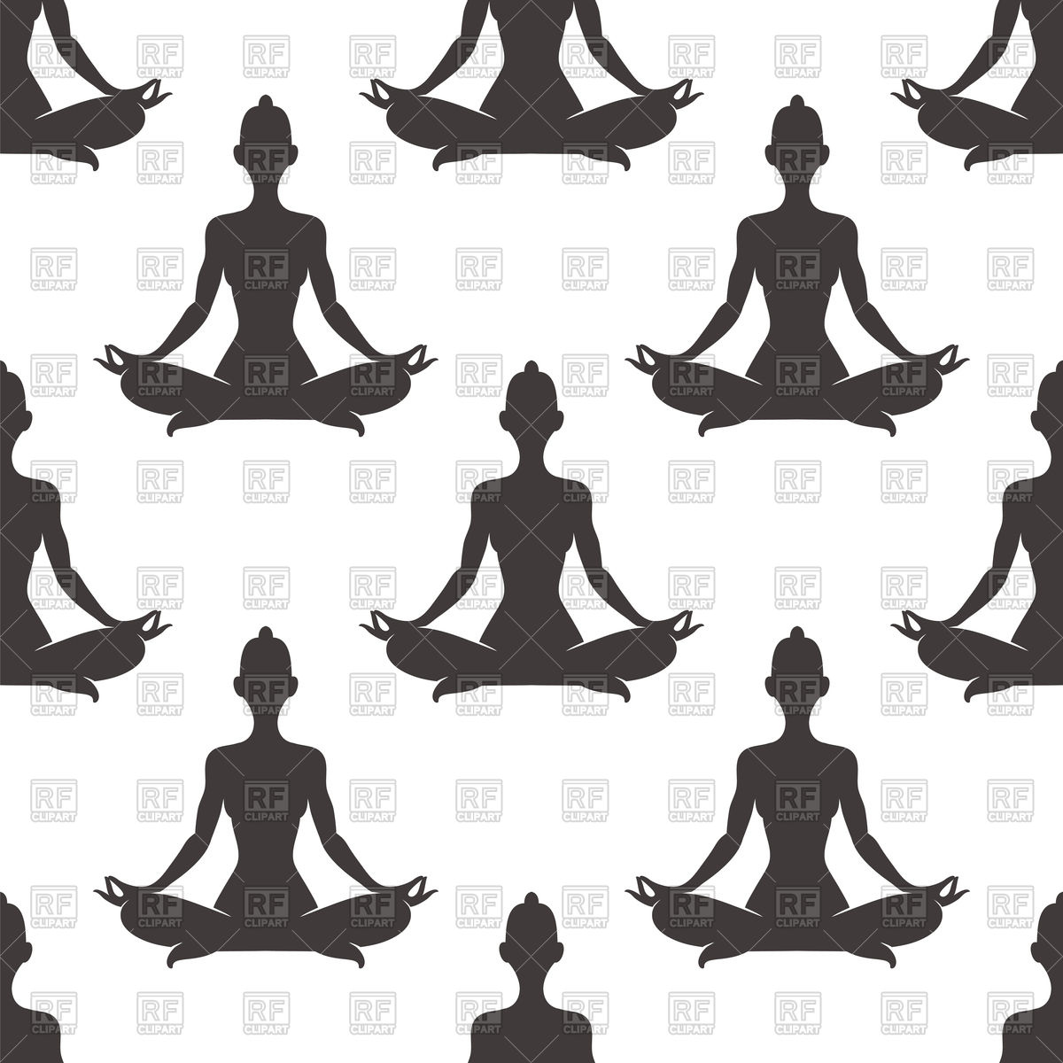Yoga Meditation Seamless Pattern Design Vector Image 1200x1200 Yoga Meditation Seamless Pattern Design Vector Image