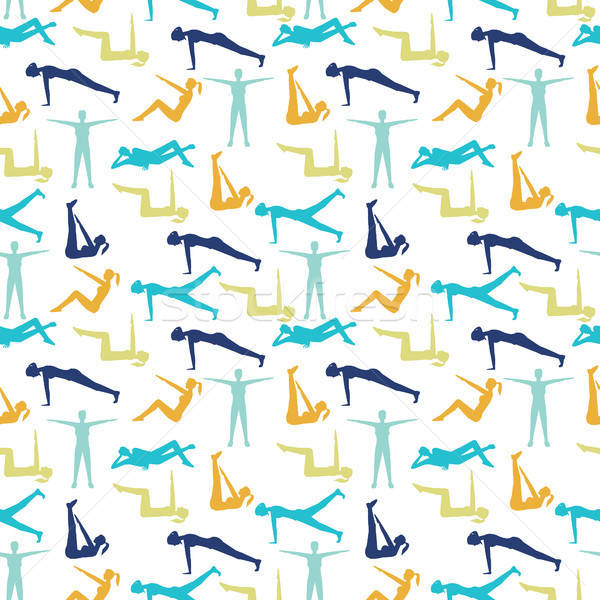 Yoga Poses And Health Care Pattern For Fitness Symbols Vector 600x600 Yoga Poses And Health Care Pattern For Fitness Symbols Vector