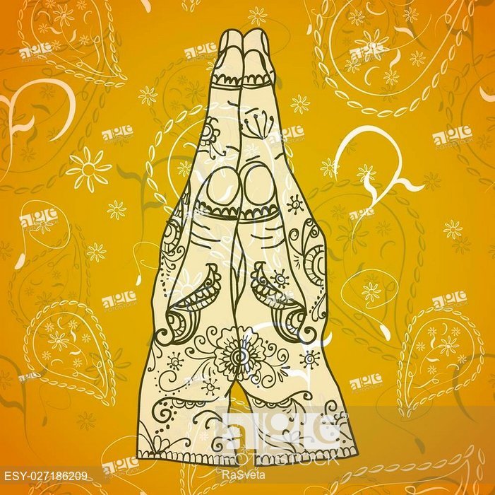 Element Yoga Mudra Hands Namaste With Mehndi Patterns Vector 701x700 Element Yoga Mudra Hands Namaste With Mehndi Patterns Vector