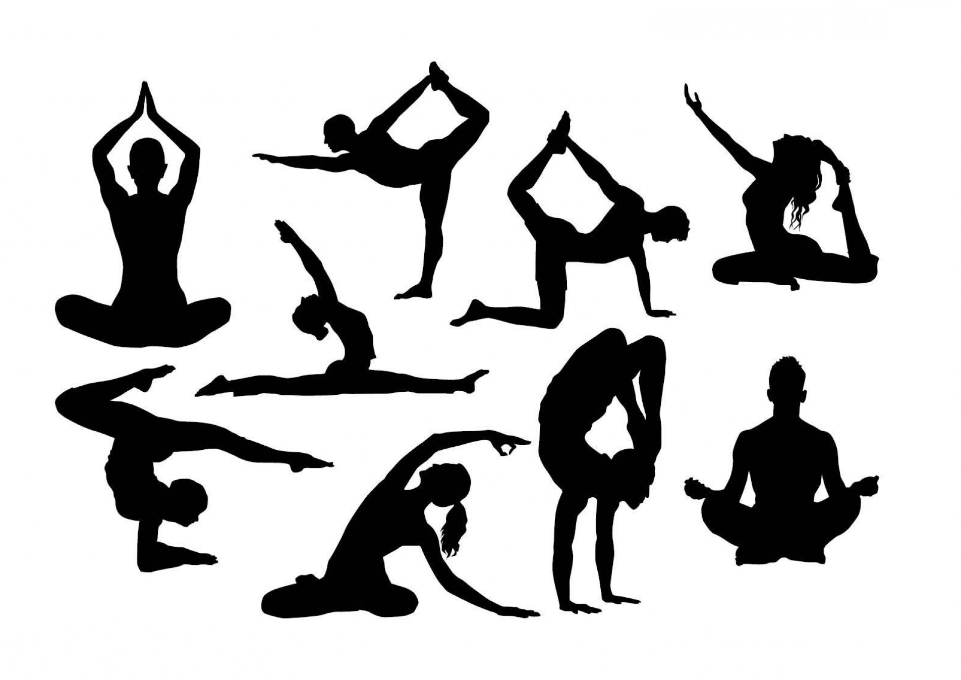 Yoga Silhouette Vector at Vectorified.com | Collection of Yoga ...