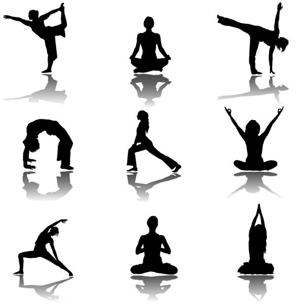 600x600 Yoga Silhouette Vector Material My Free Photoshop World