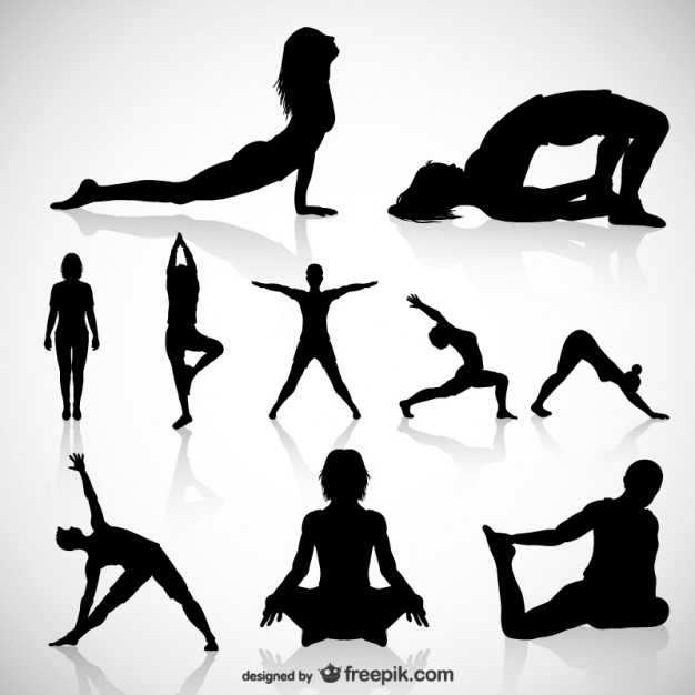 626x626 Yoga Silhouettes Vector Free Download