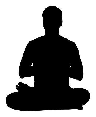 368x450 Young Attractive Man Practicing Yoga Silhouette, Sitting