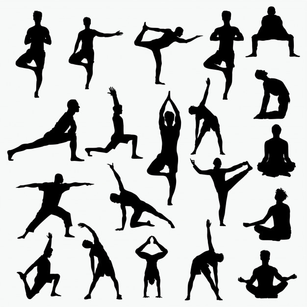 626x626 Man Yoga Silhouettes Vector Premium Download