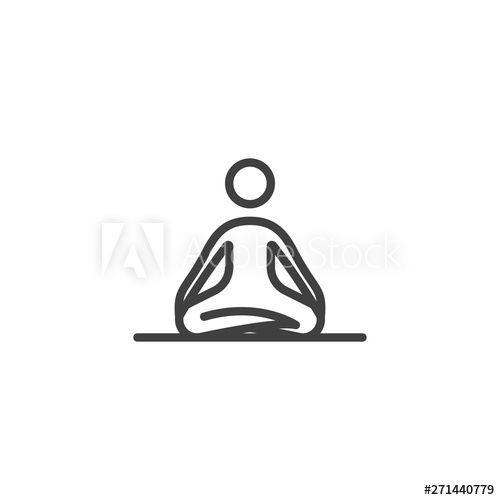 500x500 Meditation Practice Line Icon Linear Style Sign For Mobile