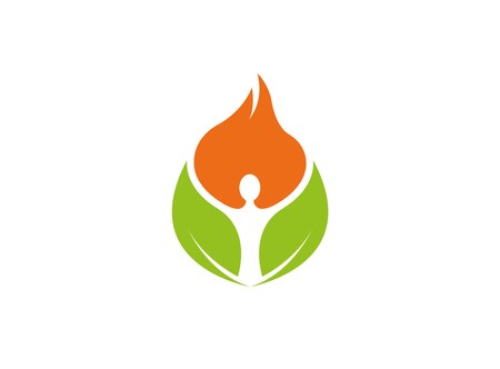 450x332 Person Hands Up Inside Leaves Creative Yoga Symbol Logo Design