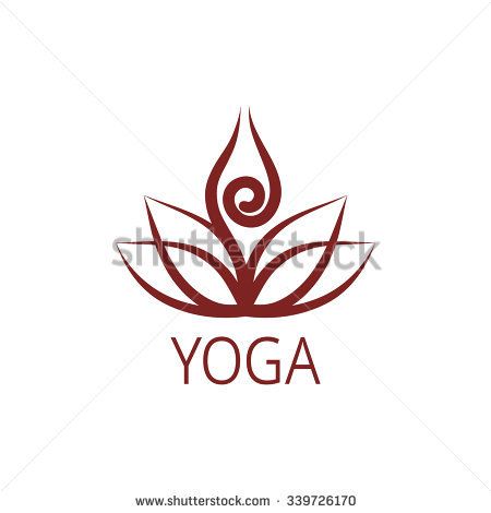 450x470 Stylized Human Yoga Shape In Abstract Lotus Symbol Vector Icon