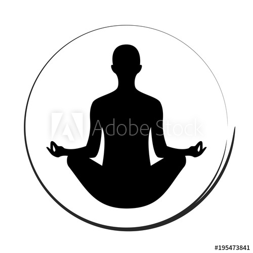 500x500 Yoga Woman Icon Symbol, Vector