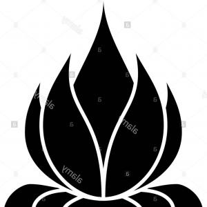 300x300 Calligraphic Lotus Blossom Yoga Symbol Simple Vector Handandbeak