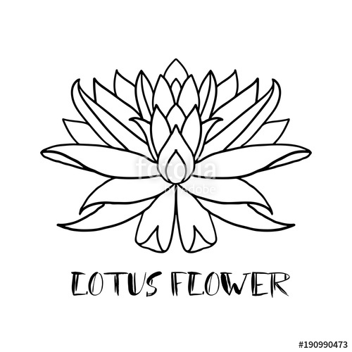 500x500 Lotus Flower Icon On White Background Yoga Symbol Vector