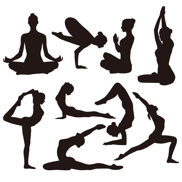 Yoga Pose Black Silhouette Vector Free Download 600x600 Yoga Pose Black Silhouette Vector Free Download