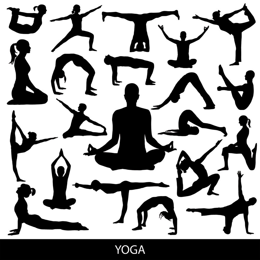 Free Download Vector Yoga Silhouette Poses 1000x1000 Free Download Vector Yoga Silhouette Poses
