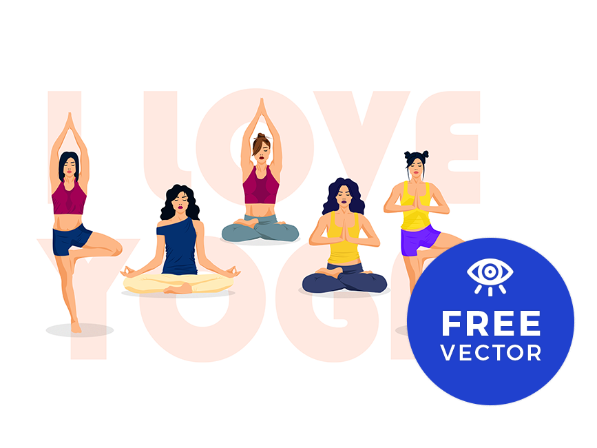 Set Of Yoga Positions Free Vector 867x650 Set Of Yoga Positions Free Vector