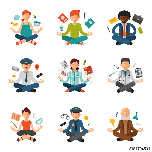 Meditation Yoga Vector People Relax Procedure Different 500x500 Meditation Yoga Vector People Relax Procedure Different