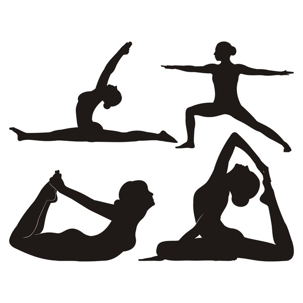 Yoga Pose Black Silhouette Vector Free Download 600x600 Yoga Pose Black Silhouette Vector Free Download