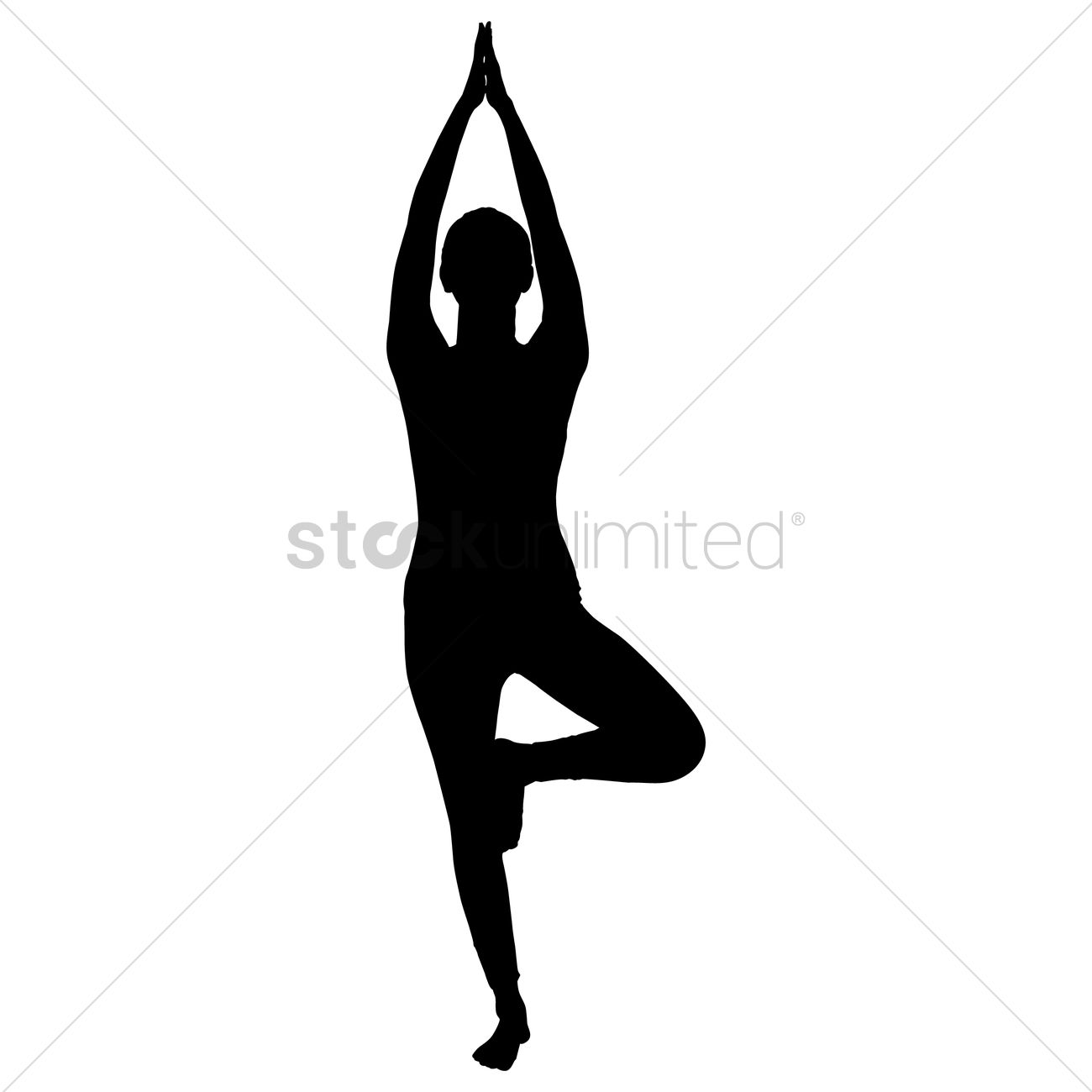 1300x1300 Silhouette Of A Woman Practicing Yoga Vector Image