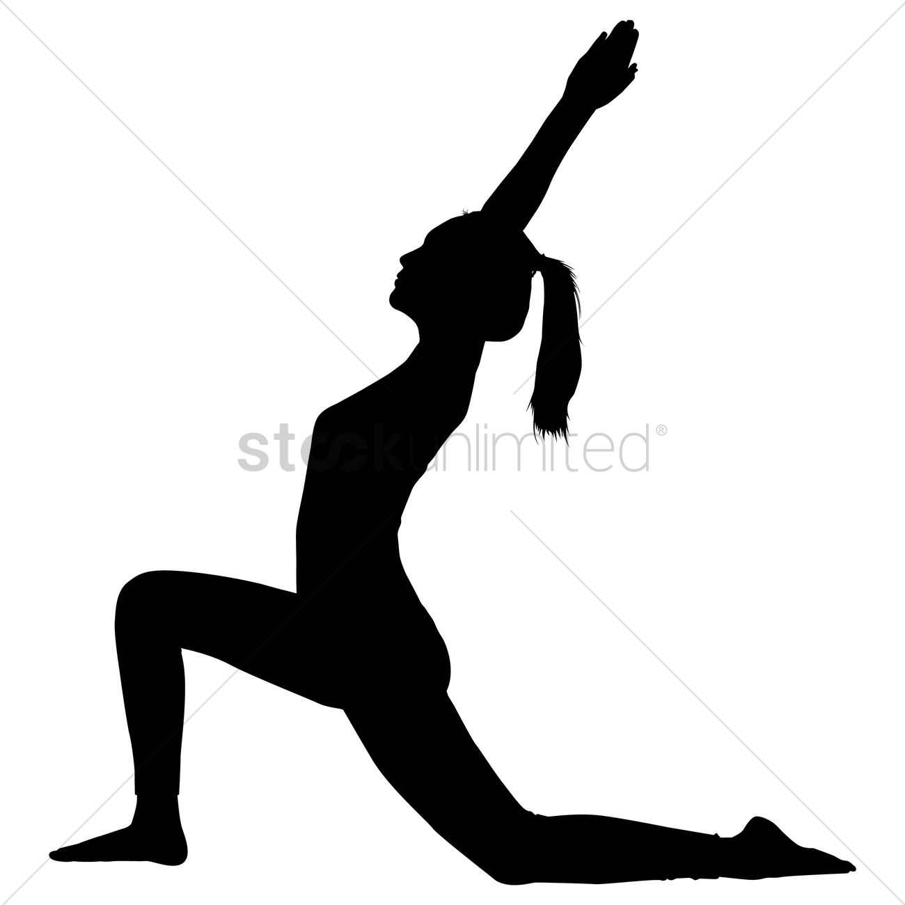 1300x1300 Silhouette Of A Woman Practicing Yoga Vector Image