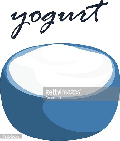 385x449 Low Fat Plain Yogurt Vector Illustration Premium Clipart
