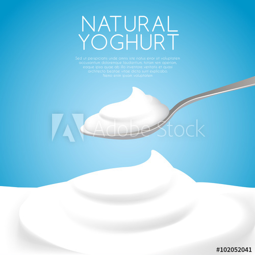 500x500 A Spoon Of Natural Yogurt Vector Illustration