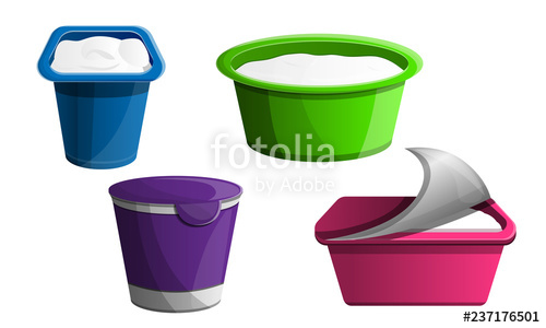 500x300 Yogurt Icon Set Cartoon Set Of Yogurt Vector Icons For Web Design