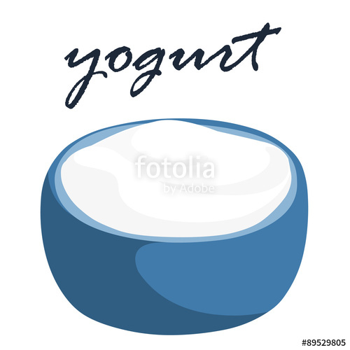 500x500 Low Fat Plain Yogurt Vector Illustration Stock Image And Royalty