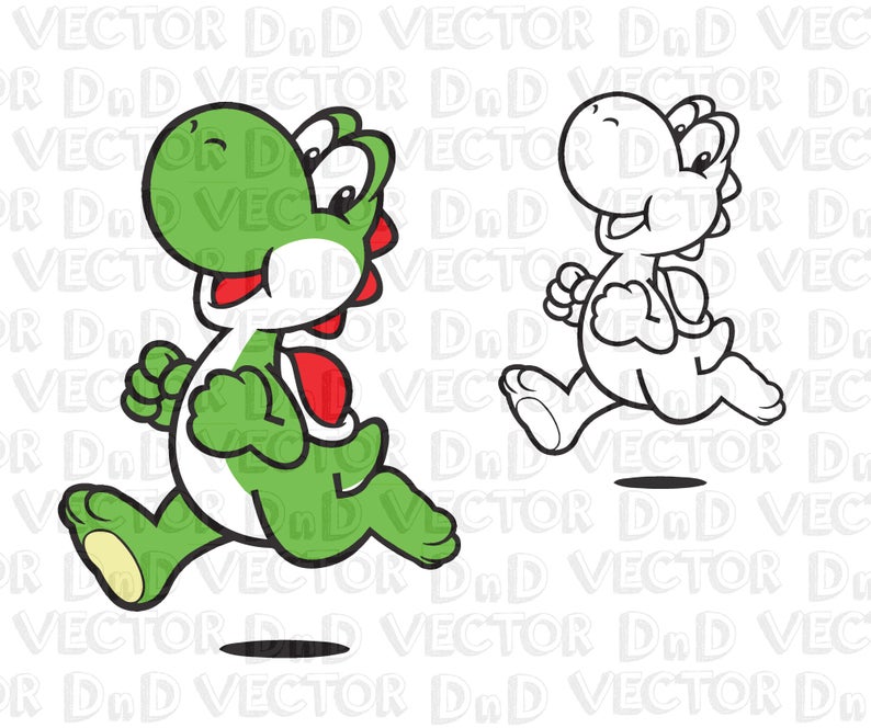 794x664 Yoshi Super Mario Game Nintendo Vector Pdf Png Etsy