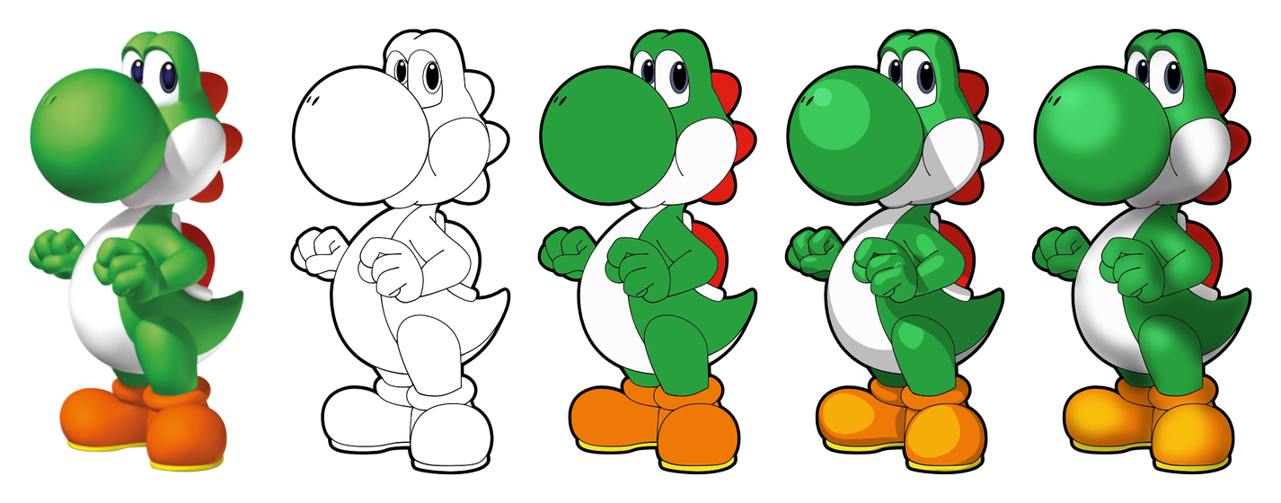 1426x560 Yoshi Vector Drawing