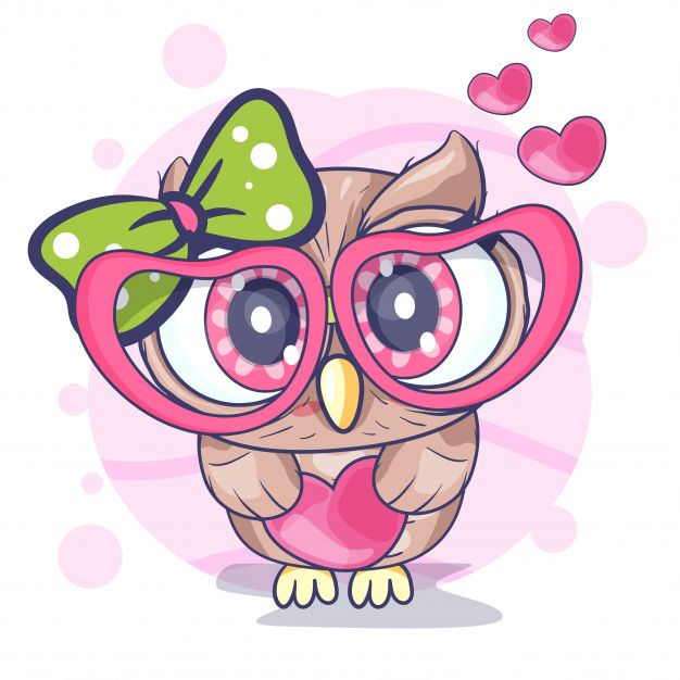 626x626 Cute Little Owl Girl With A Heart Premium Vector Owls Baby