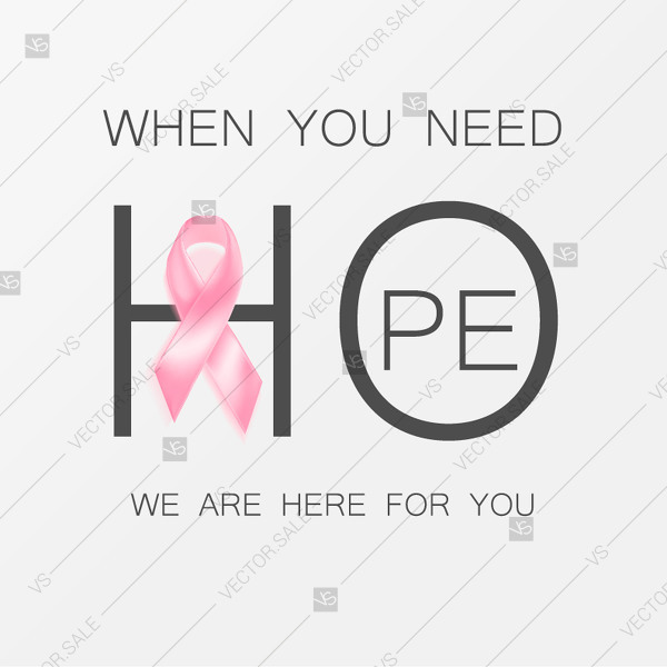 600x600 Realistic Pink Ribbon, Breast Cancer Awareness Symbol, Vector