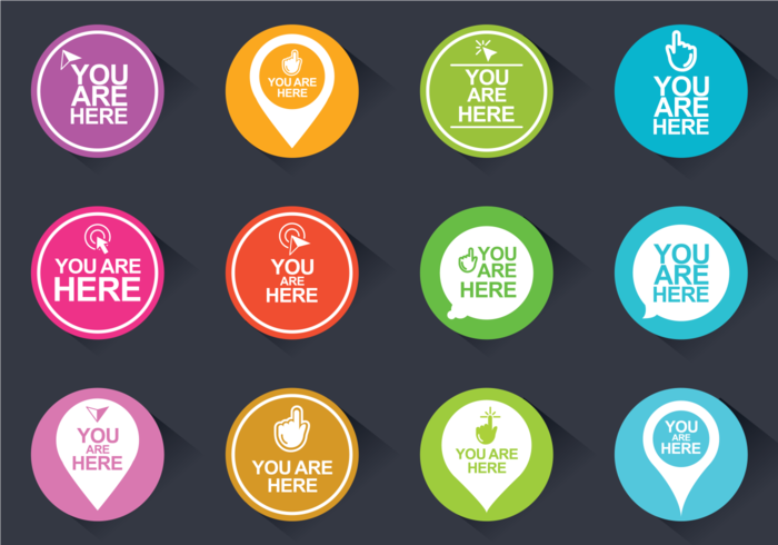 700x490 You Are Here Icons Vector