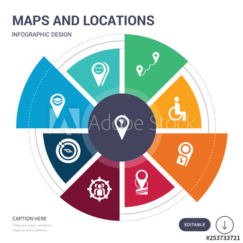500x500 Set Of Simple Maps And Locations Vector Icons Contains Such As