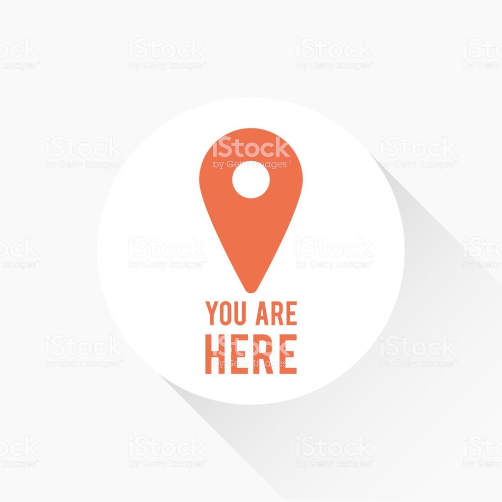 1024x1024 Map Pointer Icon With Long Shadow And The Text You Are Here
