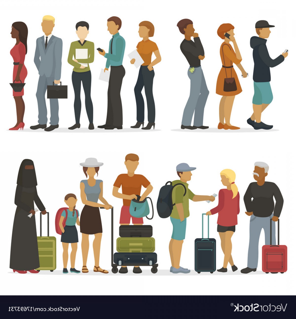 Line Of Young People Characters While Waiting For Vector Wallkeeper 1200x1296 Line Of Young People Characters While Waiting For Vector Wallkeeper