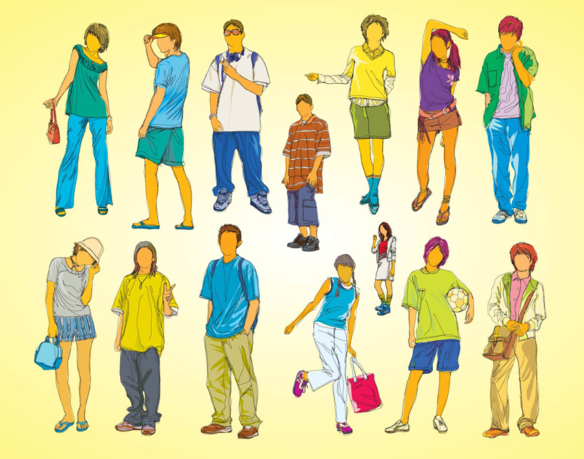 Young People Vector Art Graphics 850x668 Young People Vector Art Graphics